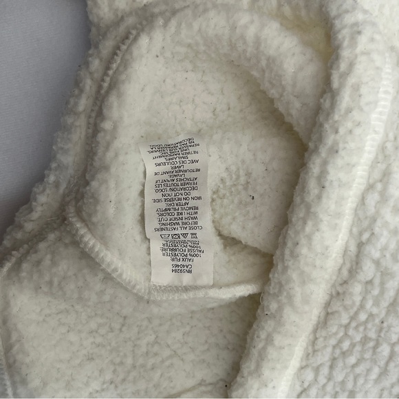 The Children's Place L (10/12) White Faux Fur Fleece Jacket Full Zip Coat Sweate - Picture 7 of 9